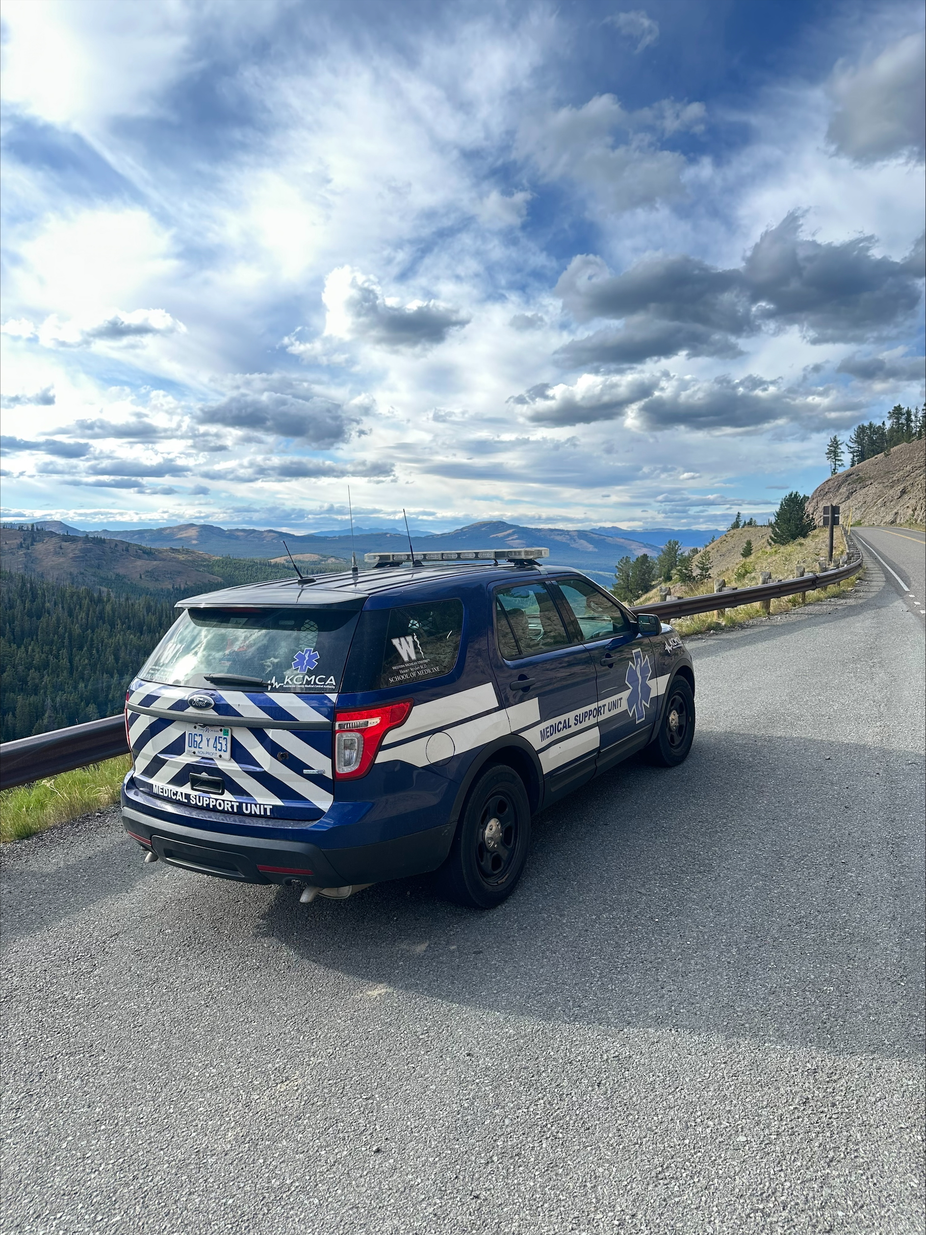 Pictured is the WMed EMS Physician response vehicle in Yellowstone National Park.