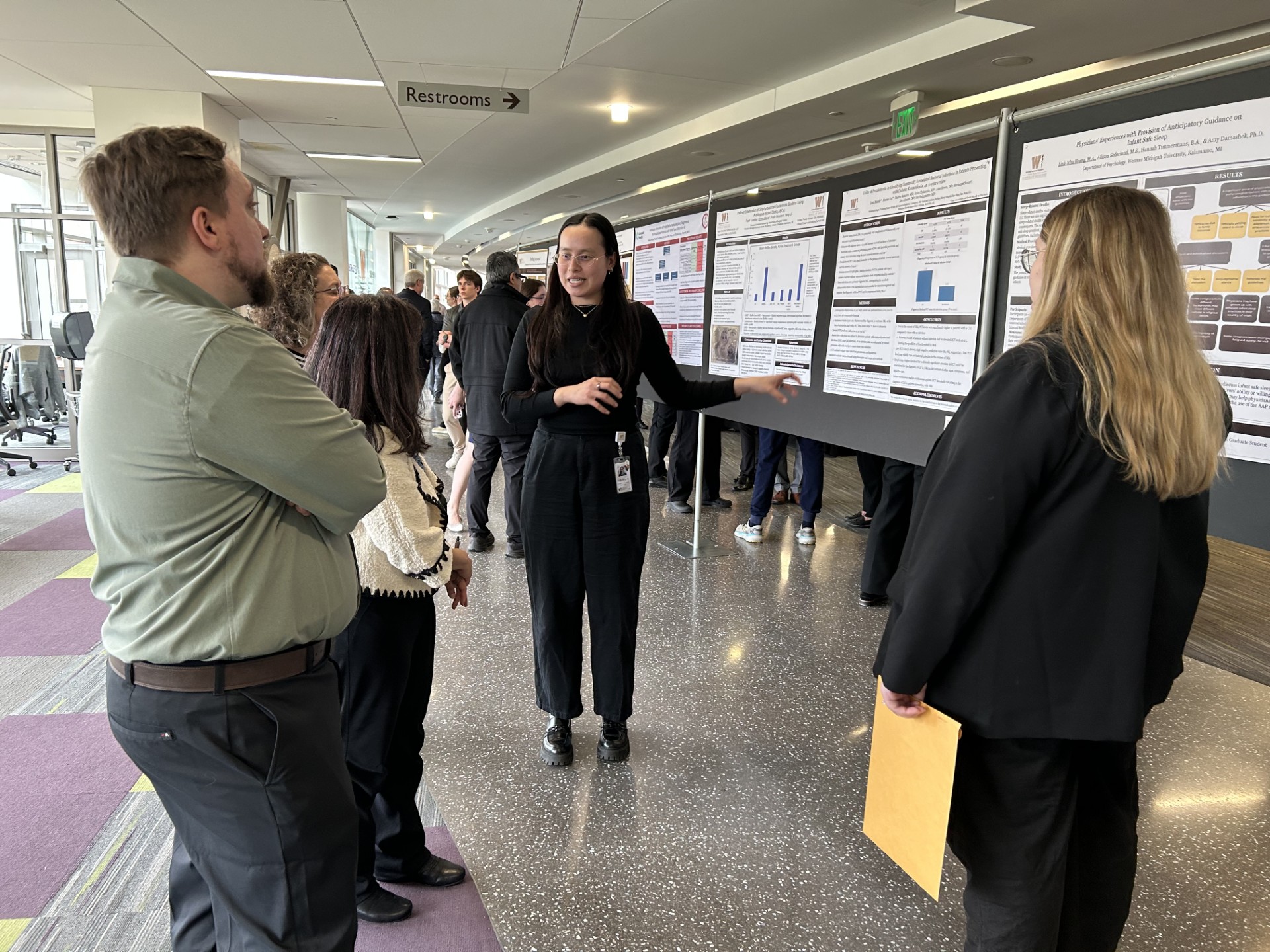 Students presenting posters during Research Day 2026