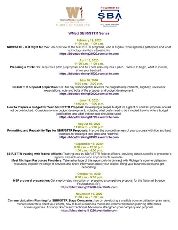 BBC Innovation Center Series Schedule