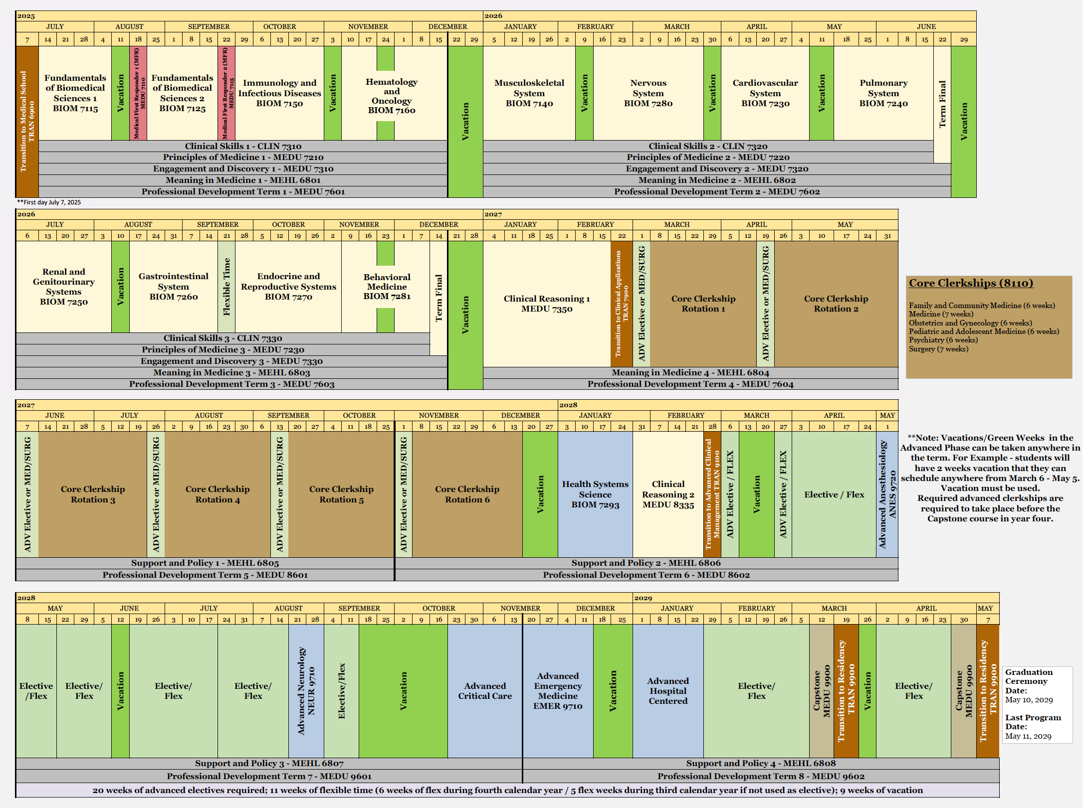 Curriculum Calendar Updated 6.5.2025