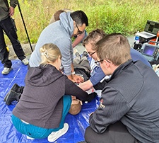 WMed Emergency Medicine residents and fellows practice managing an out-of-hospital cardiac arrest with a high-fidelity simulator during EMS Day